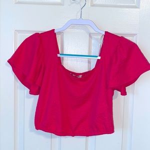 Evolutionary juniors crop top, hot pink size M